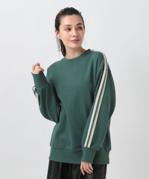 BAYFLOW(ベイフロー)の「【選べる着丈】トラックラインプルオーバー(スウェット・レディース・アイボリー/ブラック/グリーン・SMALL/MEDIUM)」の7枚目の写真