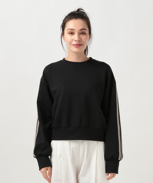 BAYFLOW(ベイフロー)の「【選べる着丈】トラックラインプルオーバー(スウェット・レディース・アイボリー/ブラック/グリーン・SMALL/MEDIUM)」の8枚目の写真