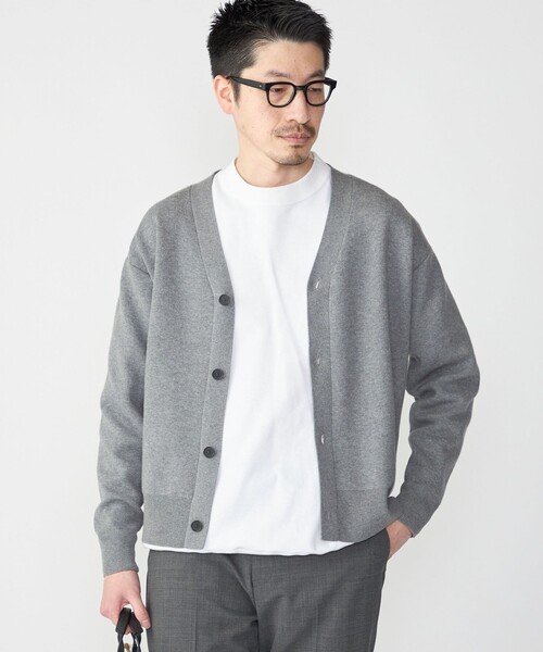 SHIPS（シップス）の「SHIPS: 〈手洗い可能〉 ダブルフェイス コットン カシミヤ Vネック カーディガン（カーディガン/ボレロ・メンズ・キャメル/ブラック/ダークグレー・MEDIUM/LARGE/SMALL/X-LARGE）」の6枚目の写真