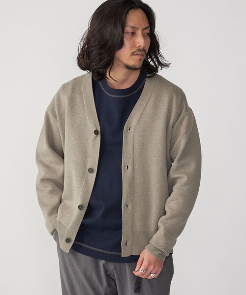 SHIPS（シップス）の「SHIPS: 〈手洗い可能〉 ダブルフェイス コットン カシミヤ Vネック カーディガン（カーディガン/ボレロ・メンズ・キャメル/ブラック/ダークグレー・MEDIUM/LARGE/SMALL/X-LARGE）」の19枚目の写真