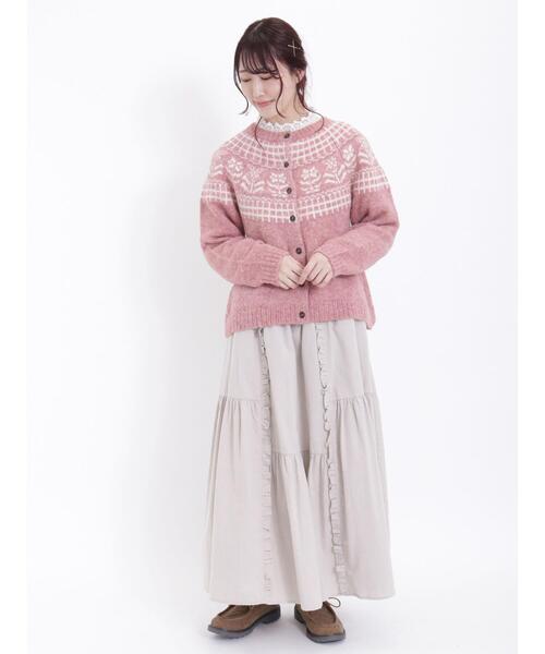 新品花柄ローズジャガードロングカーディガンサーモンピンクベージュジャケット羽織り 新品花柄ローズジャガードロングカーディガンサーモンピンクベージュ