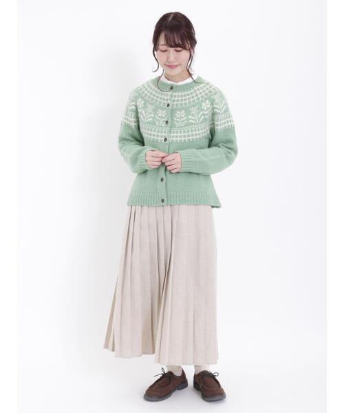 Samansa Mos2（サマンサ モスモス）の「花柄ジャカードニットカーディガン（カーディガン/ボレロ・レディース・ピンク/ベージュ/モカ/ミント・F）」の13枚目の写真