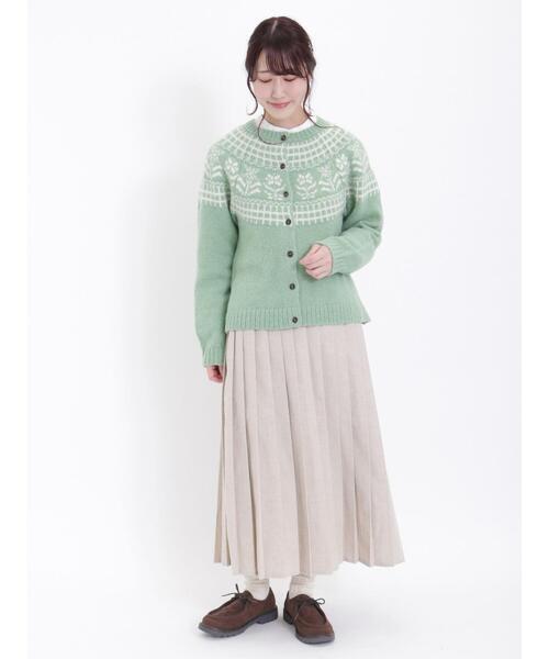 Samansa Mos2（サマンサ モスモス）の「花柄ジャカードニットカーディガン（カーディガン/ボレロ・レディース・ピンク/ベージュ/モカ/ミント・F）」の14枚目の写真