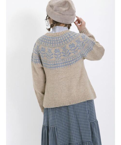 Samansa Mos2（サマンサ モスモス）の「花柄ジャカードニットカーディガン（カーディガン/ボレロ・レディース・ピンク/ベージュ/モカ/ミント・F）」の17枚目の写真