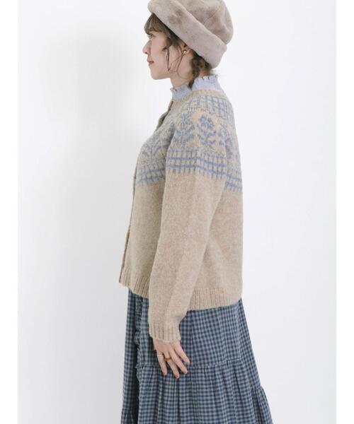 Samansa Mos2（サマンサ モスモス）の「花柄ジャカードニットカーディガン（カーディガン/ボレロ・レディース・ピンク/ベージュ/モカ/ミント・F）」の19枚目の写真