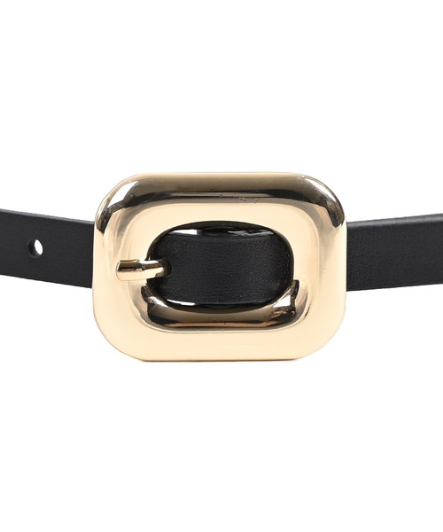 Narcissus(ナルシス)の「細ベルト スクエアバックルレザーベルト(ベルト・レディース・ブラック/ホワイト・FREE)」の4枚目の写真