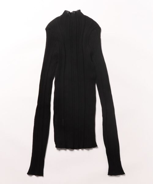 Settimissimo（セッティミッシモ）の「シアーリブ ボトルネック プルオーバー 長袖（Tシャツ/カットソー・レディース・グレー/ミント/ブラック・FREE）」の4枚目の写真