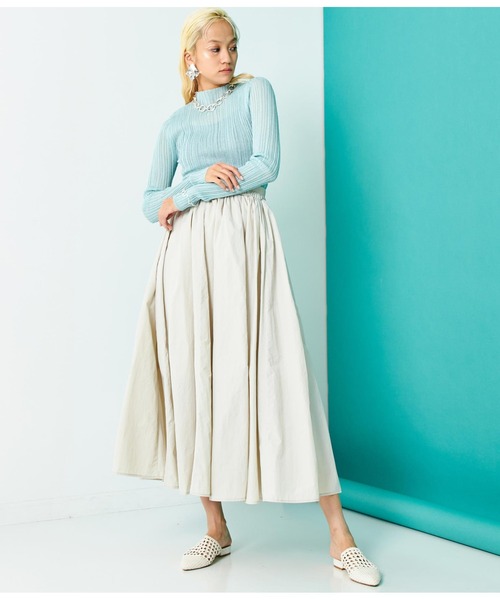 Settimissimo（セッティミッシモ）の「シアーリブ ボトルネック プルオーバー 長袖（Tシャツ/カットソー・レディース・グレー/ミント/ブラック・FREE）」の21枚目の写真