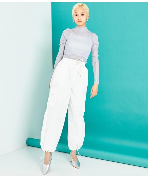 Settimissimo（セッティミッシモ）の「シアーリブ ボトルネック プルオーバー 長袖（Tシャツ/カットソー・レディース・グレー/ミント/ブラック・FREE）」の17枚目の写真