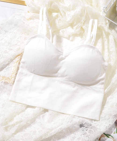 Lace Ladies(レースレディース)の「ダブルストラップベーシックハーフトップ(キャミソール・レディース・ホワイト/グレー/ブラック・FREE)」の6枚目の写真