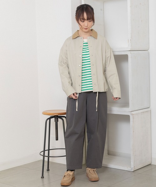 POU DOU DOU（プードゥドゥ）の「配色衿カバーオール（カバーオール・レディース・ブルー/インディゴブルー/キナリ・3）」の15枚目の写真