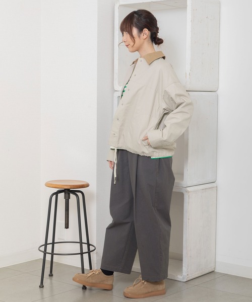 POU DOU DOU（プードゥドゥ）の「配色衿カバーオール（カバーオール・レディース・ブルー/インディゴブルー/キナリ・3）」の17枚目の写真