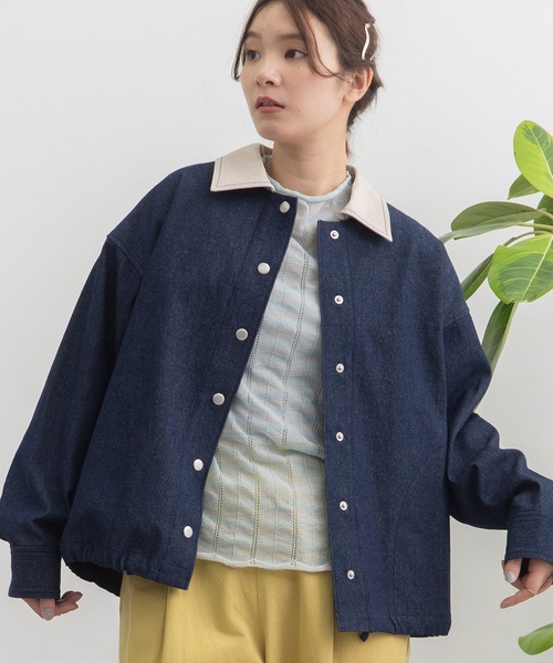 POU DOU DOU（プードゥドゥ）の「配色衿カバーオール（カバーオール・レディース・ブルー/インディゴブルー/キナリ・3）」の20枚目の写真