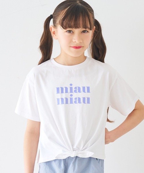coca(coca)(コカ)の「【WEB限定セール】キッズ 裾リボン結びプリントロゴTシャツ(Tシャツ/カットソー・キッズ・ホワイト/チャコール/アイボリー/ラベンダー/C/D/A/B・140/130/120/110/150)」の6枚目の写真