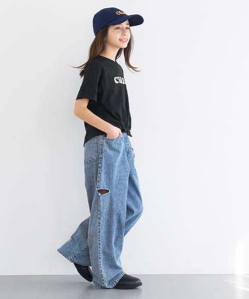 coca(coca)(コカ)の「【WEB限定セール】キッズ 裾リボン結びプリントロゴTシャツ(Tシャツ/カットソー・キッズ・ホワイト/チャコール/アイボリー/ラベンダー/C/D/A/B・140/130/120/110/150)」の22枚目の写真