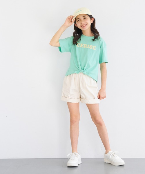 coca(coca)(コカ)の「【WEB限定セール】キッズ 裾リボン結びプリントロゴTシャツ(Tシャツ/カットソー・キッズ・ホワイト/チャコール/アイボリー/ラベンダー/C/D/A/B・140/130/120/110/150)」の18枚目の写真