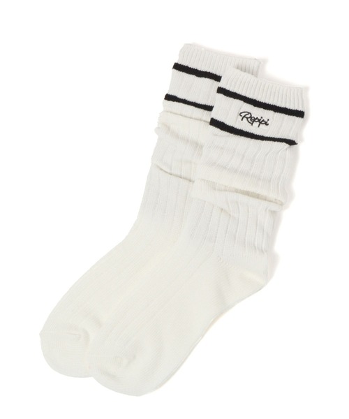 repipi armario（レピピ アルマリオ）の「ラインルーズソックス（ソックス/靴下・キッズ・ブルー/ブラック/コーラル/パープル/レッド/ライム/ホワイト・FREE）」の2枚目の写真
