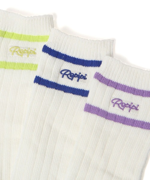 repipi armario（レピピ アルマリオ）の「ラインルーズソックス（ソックス/靴下・キッズ・ブルー/ブラック/コーラル/パープル/レッド/ライム/ホワイト・FREE）」の20枚目の写真