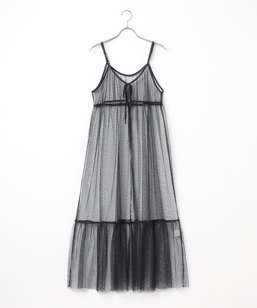 Honeys(ハニーズ)の「チュールキャミワンピース(ワンピース・レディース・ピンク/グレー/アイボリー/ブラック・S/M/L/LL/3L)」の21枚目の写真
