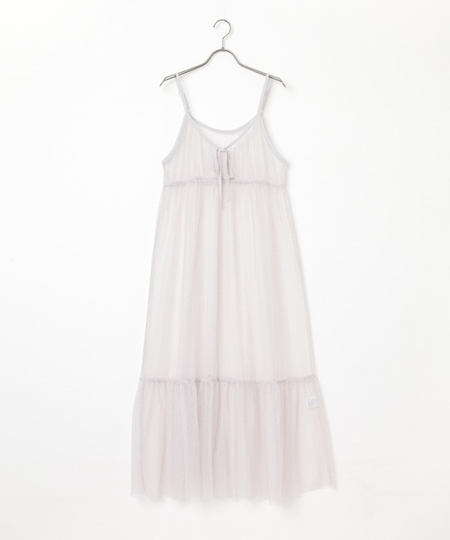 Honeys(ハニーズ)の「チュールキャミワンピース(ワンピース・レディース・ピンク/グレー/アイボリー/ブラック・S/M/L/LL/3L)」の13枚目の写真