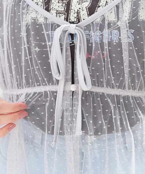 Honeys(ハニーズ)の「チュールキャミワンピース(ワンピース・レディース・ピンク/グレー/アイボリー/ブラック・S/M/L/LL/3L)」の8枚目の写真