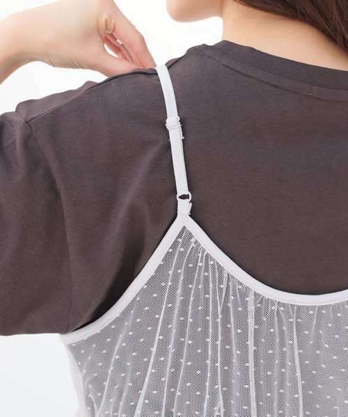 Honeys(ハニーズ)の「チュールキャミワンピース(ワンピース・レディース・ピンク/グレー/アイボリー/ブラック・S/M/L/LL/3L)」の10枚目の写真