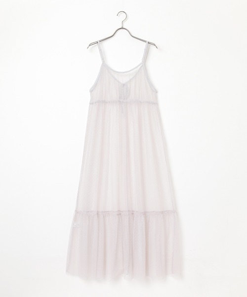 Honeys(ハニーズ)の「チュールキャミワンピース(ワンピース・レディース・ピンク/グレー/アイボリー/ブラック・S/M/L/LL/3L)」の11枚目の写真