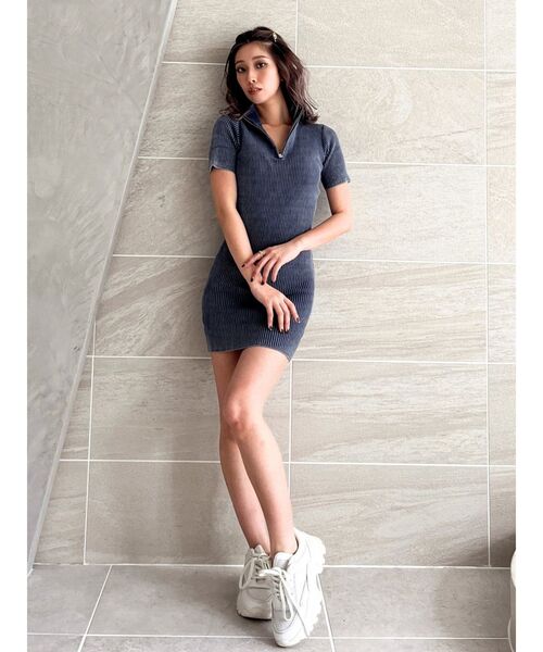 GYDA(ジェイダ)の「ブリーチハーフZIP タイトリブニットワンピース(ワンピース・レディース・ブラック/ベージュ/ネイビー・FREE)」の17枚目の写真