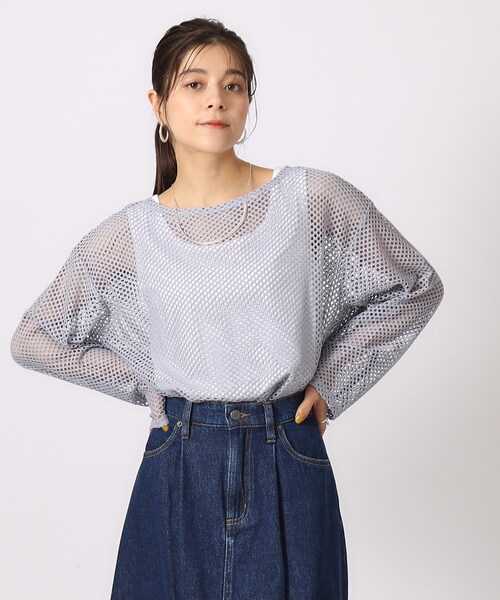 Cutie Blonde(キューティーブロンド)の「◆【2点セット】ラメメッシュニット+タンクトップ(その他トップス・レディース・ホワイト系/ブラック/ライトブルー・02/03/04)」の14枚目の写真