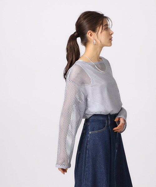Cutie Blonde(キューティーブロンド)の「◆【2点セット】ラメメッシュニット+タンクトップ(その他トップス・レディース・ホワイト系/ブラック/ライトブルー・02/03/04)」の15枚目の写真