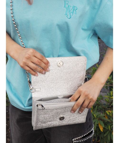 EVRIS（エヴリス）の「マルチウェイウォレットショルダーBAG（ショルダーバッグ・レディース・シルバー/ブラック/グリーン・FREE）」の22枚目の写真