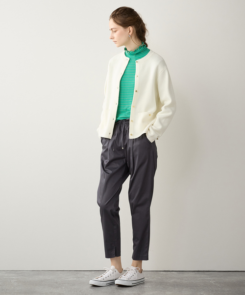 LE SOUK HOLIDAY（ルスークホリデー）の「タックテーパードパンツ2024SS（スラックス・レディース・ピンク/ベージュ/ネイビー/チャコールグレー/ブラック/カーキ・S/M/L）」の17枚目の写真