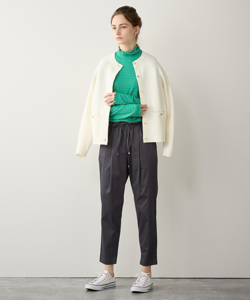 LE SOUK HOLIDAY（ルスークホリデー）の「タックテーパードパンツ2024SS（スラックス・レディース・ピンク/ベージュ/ネイビー/チャコールグレー/ブラック/カーキ・S/M/L）」の18枚目の写真