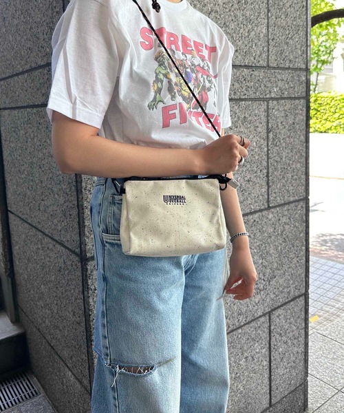 UNIVERSAL OVERALL（ユニバーサルオーバーオール）の「UNIVERSAL OVERALL / UO ネップサコッシュ / UVO-186（ショルダーバッグ・レディース・オレンジ/オフホワイト/グレー/サックスブルー/ブラック・ONESIZE）」の2枚目の写真