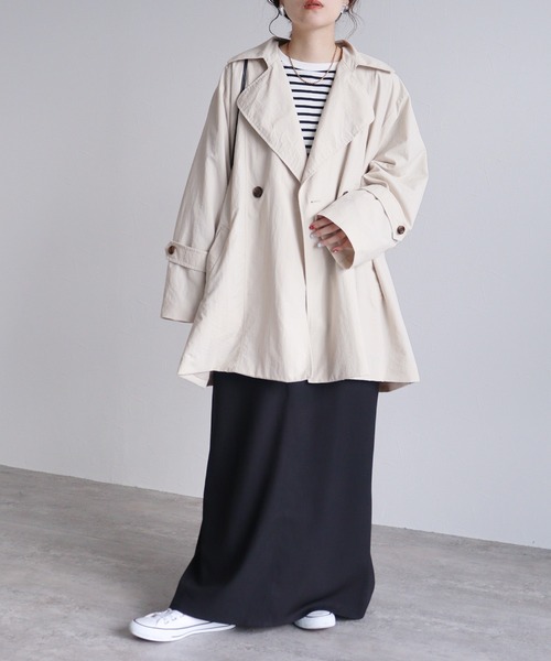 reca（レカ）の「ショート丈トレンチコート（トレンチコート・レディース・アイボリー/グレイッシュベージュ/カーキ・M）」の6枚目の写真