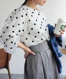 ap retro | オーガンジーフロッキードットブラウス(シャツ/ブラウス)