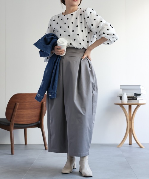 ap retro（アプレトロ）の「オーガンジーフロッキードットブラウス（シャツ/ブラウス・レディース・ベージュ/ブラック/アイボリー/ブラック系その他/ホワイト系その他・FREE）」の15枚目の写真