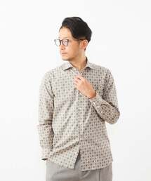 MEN'S MELROSE（メンズメルローズ）の「HITOYOSHI Wネーム ジオメトリックプリントワイドカラーシャツ（シャツ/ブラウス）」