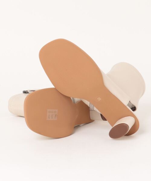 piu comoda（ピュコモダ）の「(piu comoda)ストレッチフェイクレザーオープントゥブーツ（ブーツ・レディース・ブラック/ベージュ・38/36/37）」の12枚目の写真