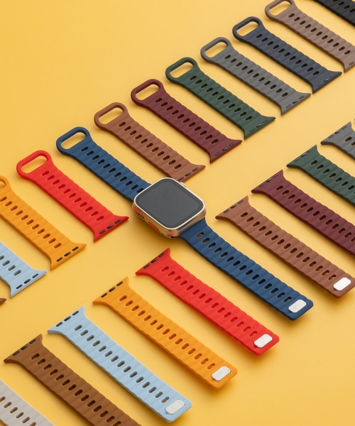 emonique(エモニーク)の「シリコン製 Apple Watch バンド スマートウォッチバンド【38/40/41/42/44/45/49mm対応】(デジタル腕時計・メンズ・グリーン/スカイブルー/ブラウン/ワインレッド/グレー/オレンジ/レッド/ブラック/ダークインディゴブルー/オフホワイト/ネイビー/ダークネイビー/ホワイト/チョコ/テラコッタ・42/38)」の16枚目の写真