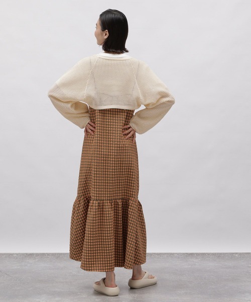 LAKOLE(ラコレ)の「ラメメッシュニットボレロ / 115412(カーディガン/ボレロ・レディース・コーラル/アイボリー/ブラック・SMALL/MEDIUM)」の6枚目の写真