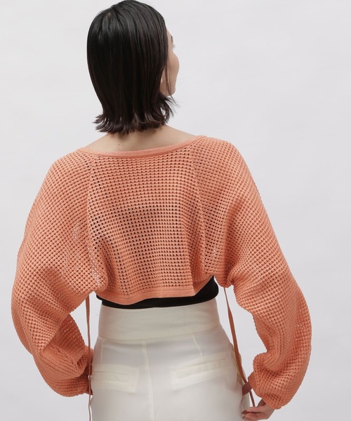 LAKOLE(ラコレ)の「ラメメッシュニットボレロ / 115412(カーディガン/ボレロ・レディース・コーラル/アイボリー/ブラック・SMALL/MEDIUM)」の21枚目の写真