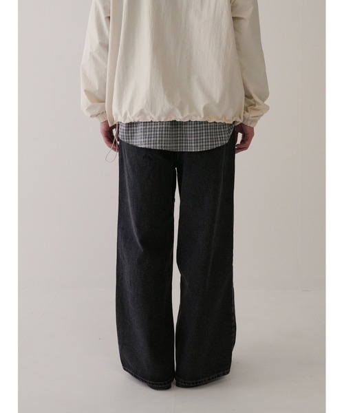 Bargiee（バージー）の「ダブル ニー デニム パンツ ワイド ストレート（デニムパンツ・メンズ・ブラック・MEDIUM/SMALL）」の7枚目の写真