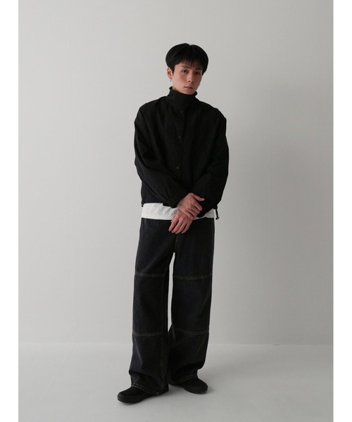 Bargiee（バージー）の「ダブル ニー デニム パンツ ワイド ストレート（デニムパンツ・メンズ・ブラック・MEDIUM/SMALL）」の9枚目の写真