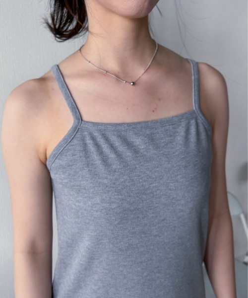 EPIMI E'PIMMY(エピミエピミー)の「【マルチウェイ】テレコキャミワンピ/半袖トップスSET(ワンピース・レディース・チャコールグレー/ホワイト×ブラック/ブラック・MEDIUM)」の22枚目の写真