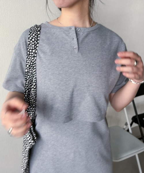 EPIMI E'PIMMY(エピミエピミー)の「【マルチウェイ】テレコキャミワンピ/半袖トップスSET(ワンピース・レディース・チャコールグレー/ホワイト×ブラック/ブラック・MEDIUM)」の18枚目の写真