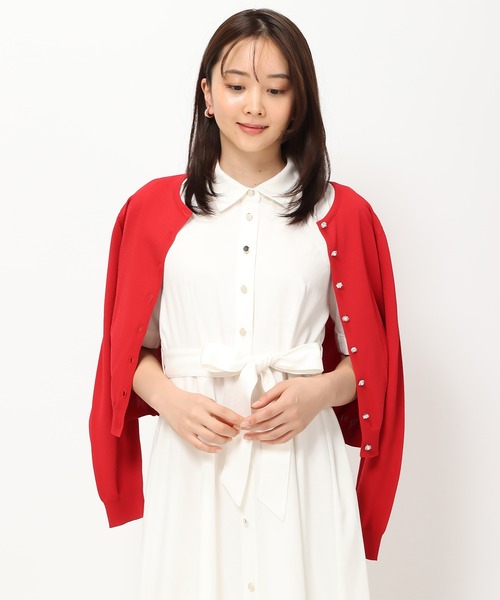 カーディガン UVビジューボレロ レディース セール】【接触冷感/UVカット】ベーシックビジュー釦