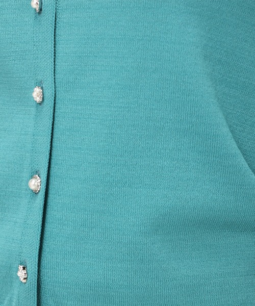 MISCH MASCH（ミッシュマッシュ）の「【接触冷感/UVカット】ベーシックビジュー釦カーディガン/MM428406（カーディガン/ボレロ・レディース・ブルー/ブラック/ホワイト/レッド/グリーン/ブラウン/ホワイト×ブラック・S/M）」の21枚目の写真