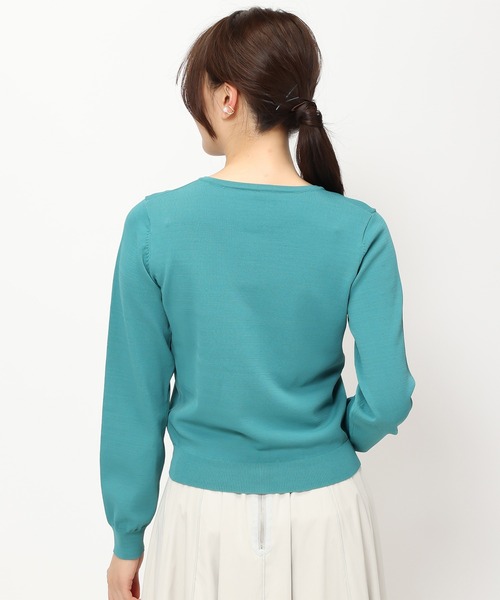 MISCH MASCH（ミッシュマッシュ）の「【接触冷感/UVカット】ベーシックビジュー釦カーディガン/MM428406（カーディガン/ボレロ・レディース・ブルー/ブラック/ホワイト/レッド/グリーン/ブラウン/ホワイト×ブラック・S/M）」の13枚目の写真