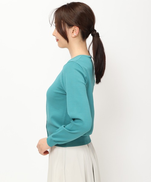 MISCH MASCH（ミッシュマッシュ）の「【接触冷感/UVカット】ベーシックビジュー釦カーディガン/MM428406（カーディガン/ボレロ・レディース・ブルー/ブラック/ホワイト/レッド/グリーン/ブラウン/ホワイト×ブラック・S/M）」の14枚目の写真